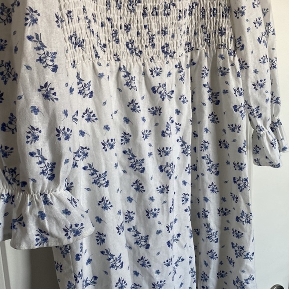 House of Harlow Midi Dress Blue White Floral
Smocked Puffed Sleeves - large - Picture 7 of 11